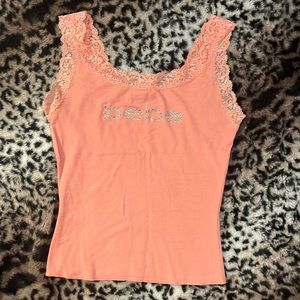 Bebe Lace Rhinestone Camisole Tank Top Size Small